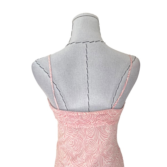 90s BCBG Silk Chiffon Pink Print Dress 20s Style Delicate Girly - Picture 8 of 15